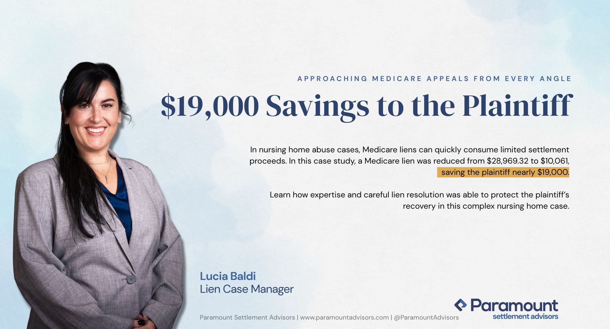 Lucia Baldi, Medicare Appeals and Lien Reduction Lucia Baldi, Medicare Appeals and Lien Reduction