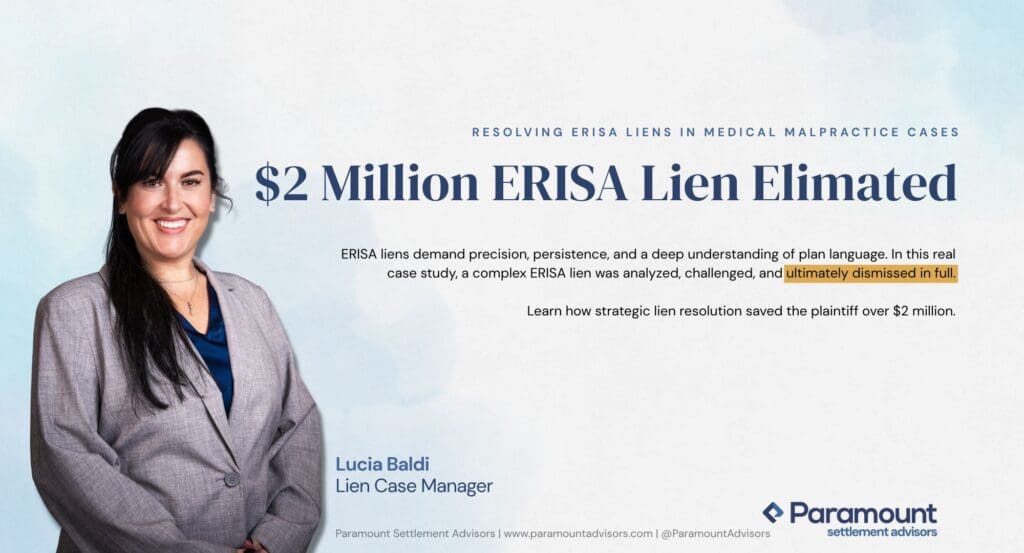 Lucia Baldi, ERISA Lien Lucia Baldi. $2 Million ERISA Lien Eliminated
